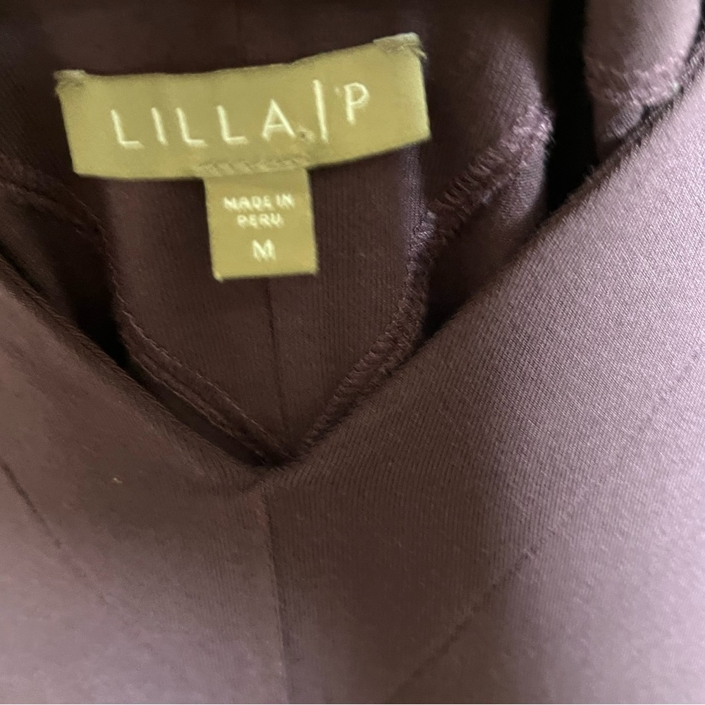 Lilla P Super Soft Jersey Knit Pullover Midi Shift Dress Eggplant Women’s sz Med - Picture 5 of 14